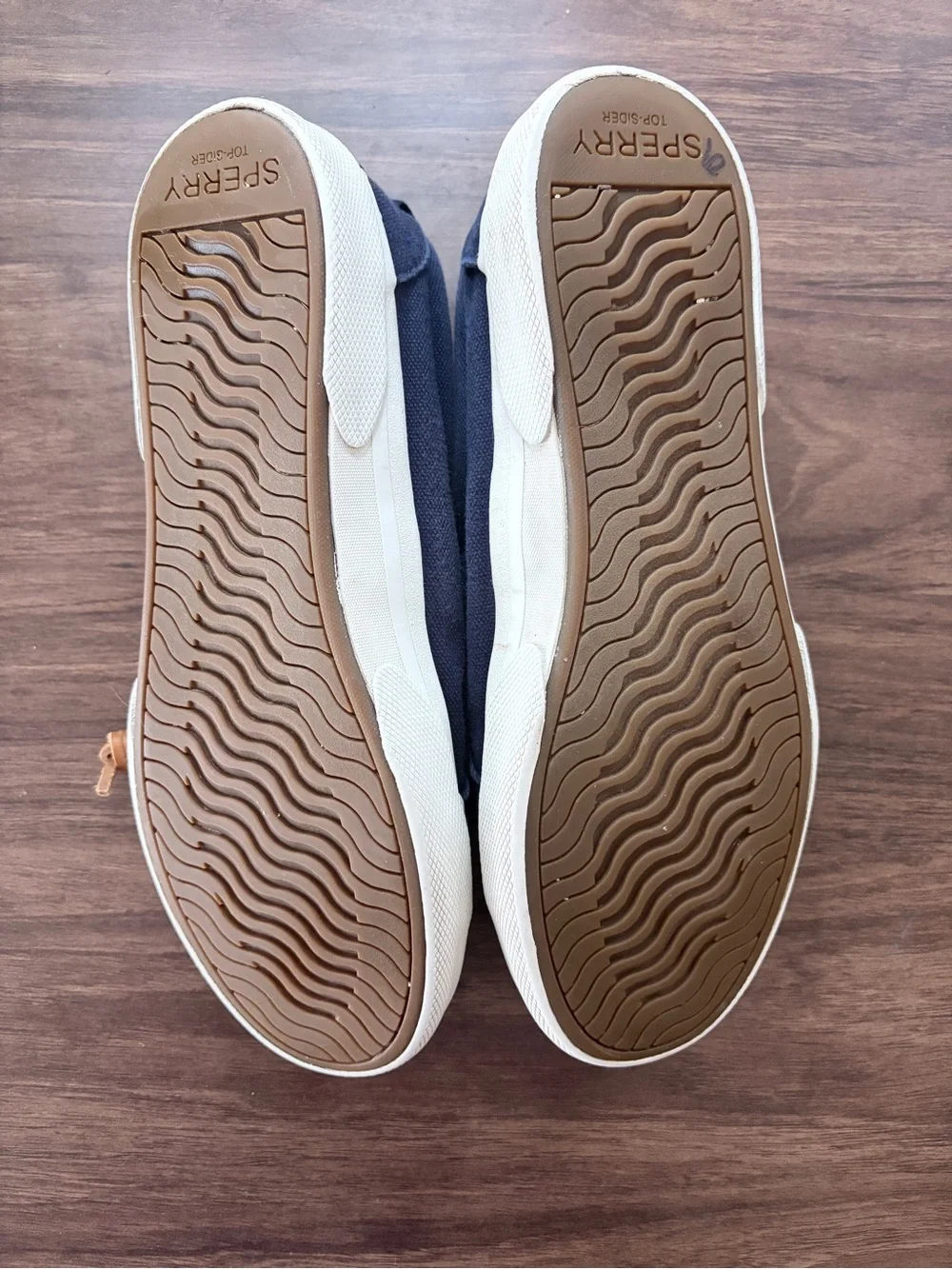 SPERRY TOPSIDERS - Navy Canvas Boat Shoes with Leather Laces